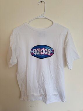adidas White Graphic Logo T-Shirt